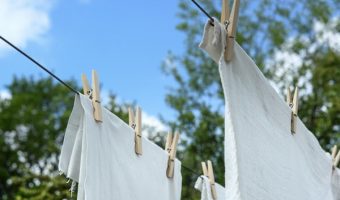 hanged clothes on clothesline