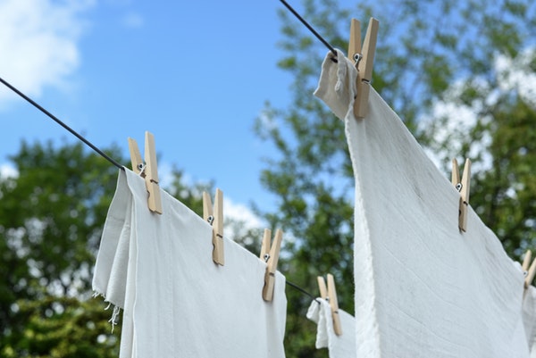 hanged clothes on clothesline